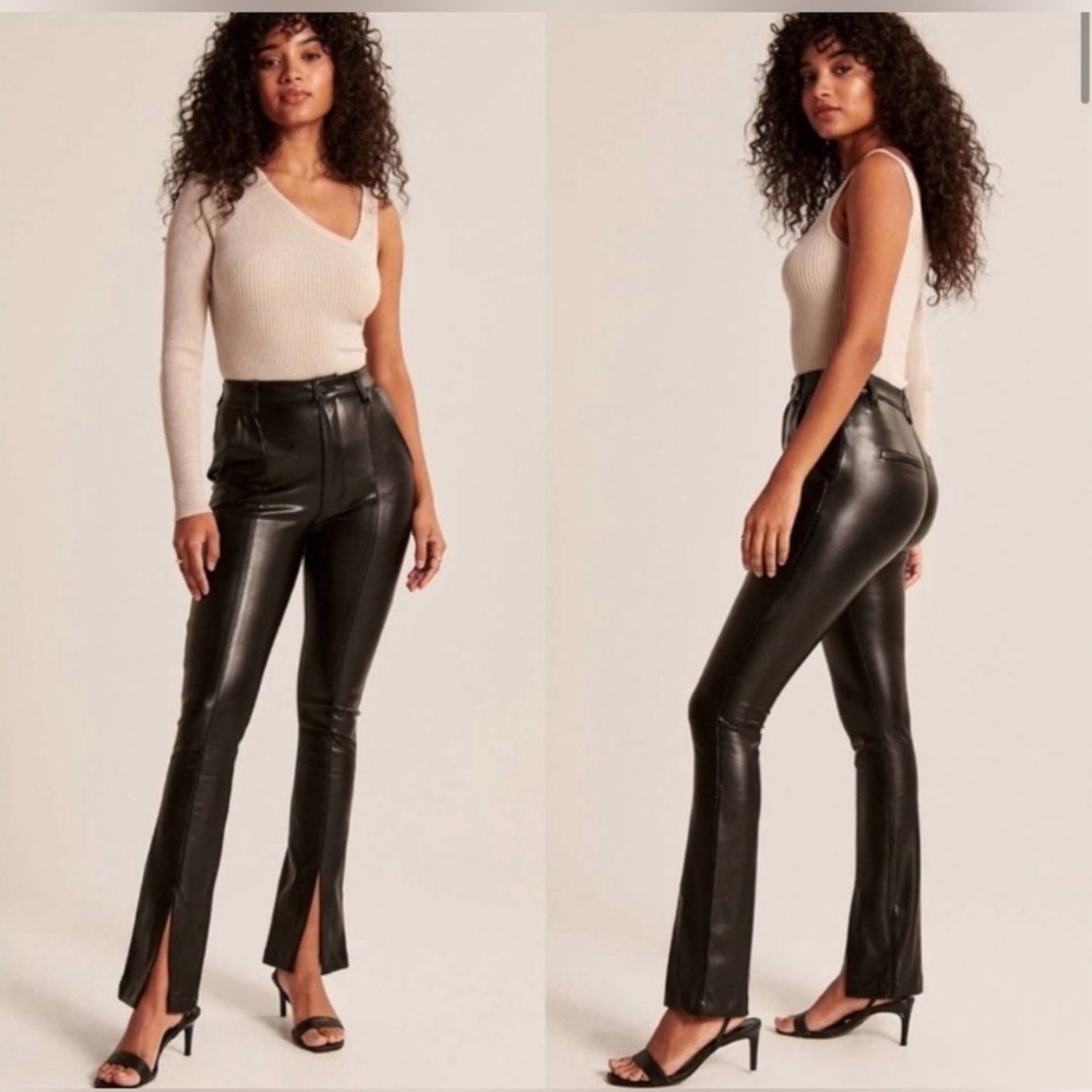 Abercrombie & Fitch The Skinny Ultra High Rise Black Vegan Leather Pants 8/29L